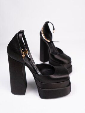Versace Medusa Head Charm Platform Pumps